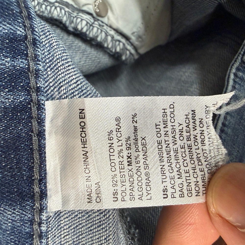 Chico's So Slimming Girlfriend Flare Jeans Size 14R 2.5 Blue Rhinestone Denim - Picture 4 of 11
